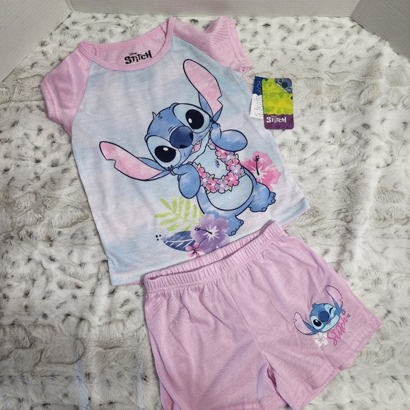 Lilo & Stitch Girls Short Sleeve Shirt and Short Pajama Set - Picture 3 of 5